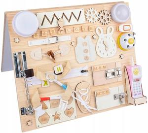 Образовательная сенсорно-манипуляционная доска Montesori для детей, большая, 20 в 1 Inna marka