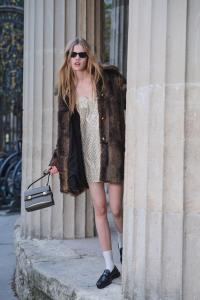 Платье с декорированными бретелями H&M, бежевый