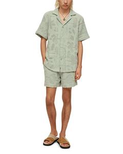 Рубашка OAS Galbanum Cuba из смеси хлопка, связанная крючком, зеленый