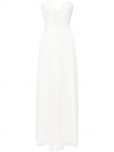 Вечернее платье из тюля без бретелей Ana Radu, белый
