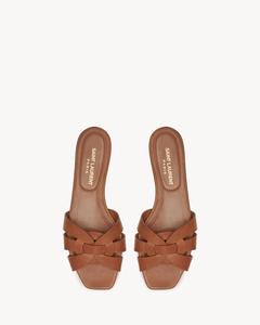 Мюли TRIBUTE из гладкой кожи Saint Laurent, коричневый