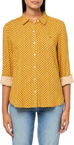 Женский спортивный топ Tommy Hilfiger с длинным рукавом и воротником на пуговицах, Mineral Yellow Multi