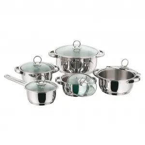 Набор кастрюль King New Silver Line из нержавеющей стали, 10 предметов