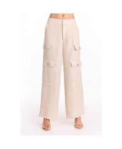 Женские брюки-карго Milan из льна с блестками, цвет позолоченный бежевый The Noli Shop, Gilded beige
