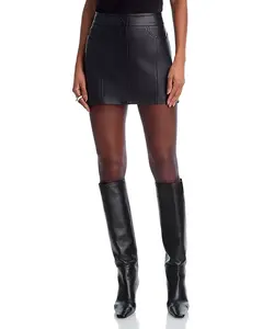 Мини-Юбка из искусственной кожи Norma Kamali, черный
