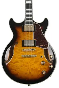 Электрогитара Ibanez Artcore Expressionist AM93QM с полуакустическим корпусом - Антикварный желтый с солнечным оттенком