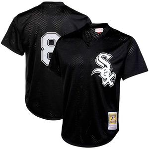 Мужская футболка mitchell & ness bo jackson black chicago white sox cooperstown collection big & tall mesh batting practice Unbranded