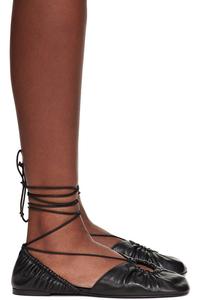 Балетки из кожи на шнуровке Mesure Lanvin, черный