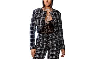 Укороченное пальто женское черное Chanel