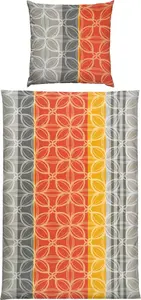 Постельное белье оранжево-серо-желтое 1x 135x200 см + 1x 80x80 см Erwin Müller