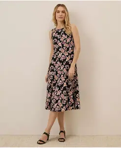 Женское платье из органического хлопка с расклешенным силуэтом и вырезом на спине Fit & Flare Keyhole Back Pact, мультиколор