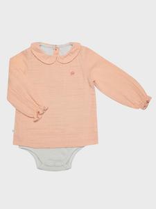 OrganicEra Боди с длинными рукавами, лососевого цвета
