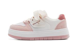 Легкие дышащие низкие кроссовки для скейтбординга, увеличивающие рост, для женщин PAUL FRANK, White Pink