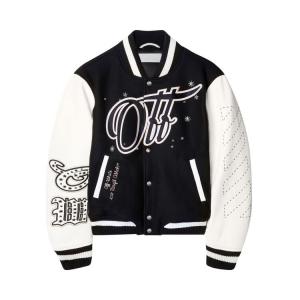 Куртка Off-White Embroidered Bling Stars Varsity Jacket, цвет Black/Off-White