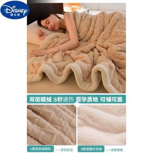 Disney Плед из овечьей шерсти 180х200 см, утолщенный тафтинговый, цвет Soft Milk Coffee