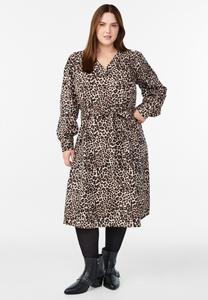 Платье Zizzi Day dress, Leo Aop/Brown