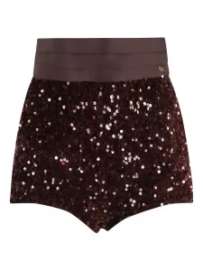 Шорты, украшенные пайетками Elisabetta Franchi, красный