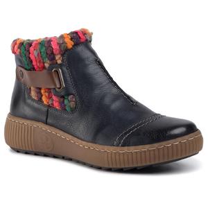 Ботинки женские Rieker утепленные с декором, темно-синий