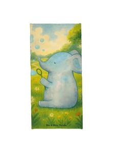 Mr. & Mrs. Panda Полотенце с изображением слона и мыльных пузырей, выполненное в пастельно-желтом цвете (без слов)