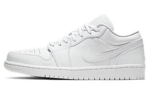 Кроссовки Jordan 1 Low Triple White из мятой кожи