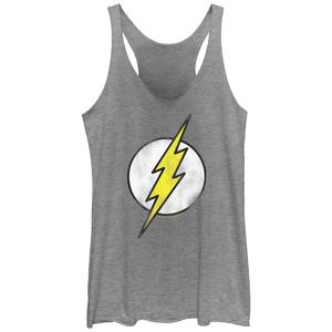 Юниорская майка The Flash с большой классической грудью и логотипом Tri-Blend Racerback. DC Comics