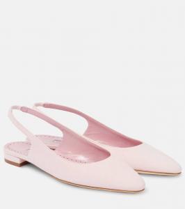 Sawra 10 замшевые балетки на ремешке Manolo Blahnik, 6804 Lpink