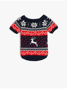 Узорчатый темно-синий свитер KOTON