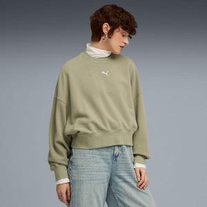 Женская свободная толстовка с круглым вырезом Puma Wardrobe Essentials, зеленый