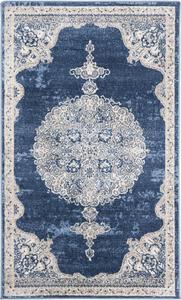 Ковер SAFAVIEH, 61 x 122 см, Brentwood Collection, Navy & Light Grey, медальонный дистресс-дизайн, без ворса и простой в уходе, идеален для помещений с высокой проходимостью: прихожая, гостиная, спальня (BNT867M)