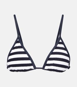 Полосатый махровый топ бикини Via Jade Swim, Navy Stripe