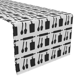 Настольная дорожка, 100 % хлопок, 16x108 дюймов Kitchen Icons, черная