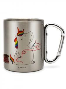 Кружка-термос Единорог-швея без слов, серебряная Mr. & Mrs. Panda