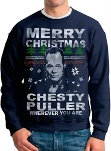Свитер Ugly Christmas Sweater Chesty Puller Marine Corps Vintage Fly