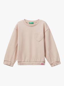 Детский хлопковый свитшот с круглым вырезом Benetton, Pink