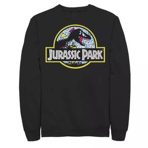 Мужская свитшот с изображением парка Юрского периода, синий ретро, ​​классический значок Licensed Character, черный