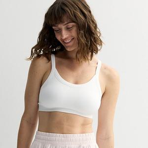 Женский спортивный бра с регулируемыми бретелями и бесшовным вырезом лодочкой Flx, Modern White
