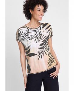 Женская футболка с принтом пальм Olsen, Light cognac