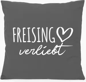 Подушка для дивана Huuraa Freising Love Gift 40x40 см с наполнителем из серо-стального хлопка Freising Sovenir Hellweg Druckerei