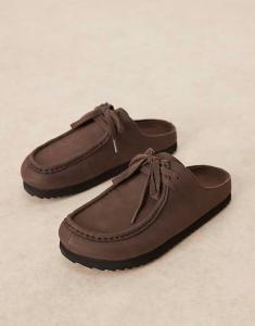 Туфли-лоферы на шнуровке из коричневой замши Asos Design