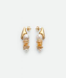 Twist earrings BOTTEGA VENETA, белый/цитриновый