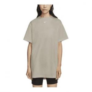 Платье (WMNS) Nike Solid Color Shoulder Drop Breathable Short Sleeve A Gray Dress
