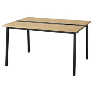 Стол для совещаний MITTZON IKEA, 140x108x75 см, цвет oak veneer/black