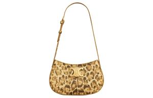 CELINE Сумка через плечо из ткани с леопардовым принтом