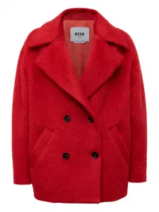 Двубортное пальто Msgm, красный