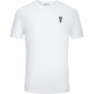 Karl Lagerfeld / Karl Lagerfeld Jeans Мужские белые футболки с круглым вырезом средней высоты