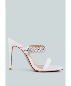 Женские сандалии Bandy Stieletto на каблуке с металлическими шипами London Rag, белый