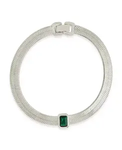 Браслет-Цепочка «ёлочка» с кубическим цирконием от Calder Station Sterling Forever, silver