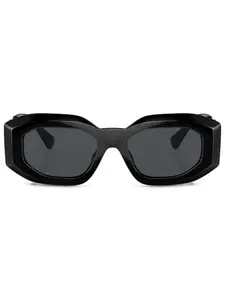 Затемненные солнцезащитные очки в геометричной оправе Versace Eyewear, черный