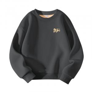 Детский свитшот с круглым вырезом утолщенный WARRIOR, medium серый/h running horse золото k