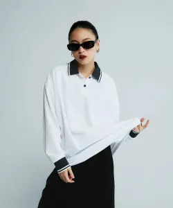 Поло с длинным рукавом и вырезом горловины Jeanasis, цвет White(05)